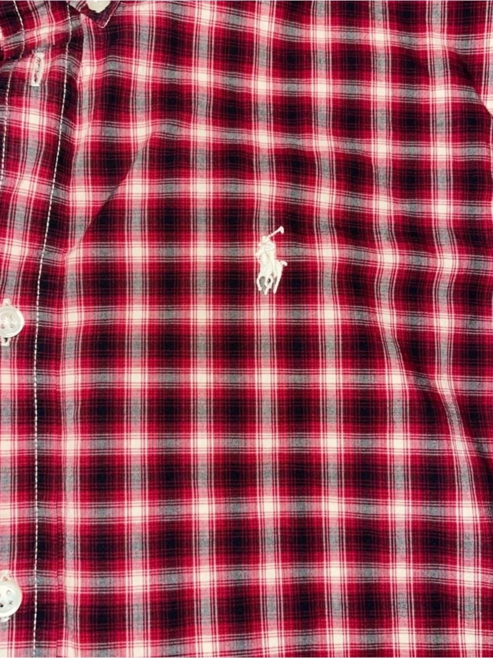 Ralph Lauren Red and Black Plaid Button-Down Shirt